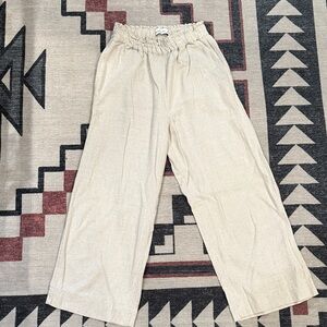 Abercrombie women’s linen wide leg cropped pants, sz small